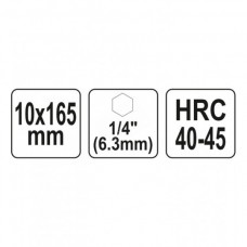 Burghiu spiralat 10x165 mm cu prindere 1/4" h..
